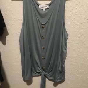 tank top with buttons & tie